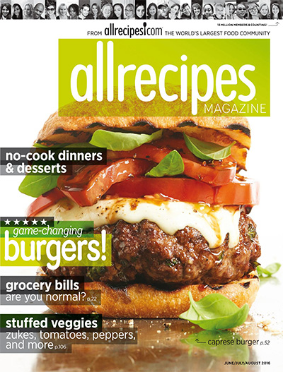 在线美食杂志订阅电子版PDF 美国《Allrecipes》【2016年汇总7期】