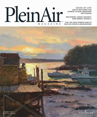 风景画艺术杂志订阅电子版PDF 美国《PleinAir》【2019年汇总6期】