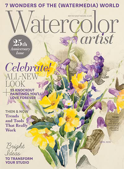 水彩画杂志订阅电子版PDF 美国《Watercolor Artist》【2018年汇总6期】