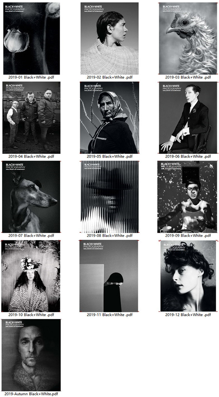 专业黑白摄影杂志订阅电子版PDF 英国《Black+White Photography》【2019年汇总13期】