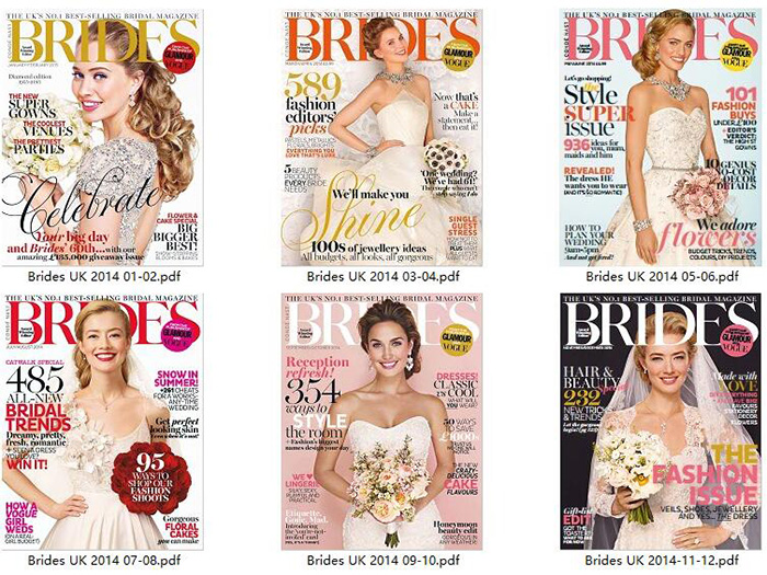 时尚新娘结婚杂志订阅英国《Brides》电子版PDF高清【2014年汇总5期】