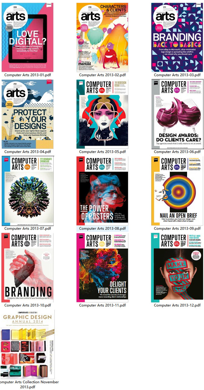 数码创意艺术杂志订阅电子版PDF 英国《Computer Arts》【2013年汇总13期】