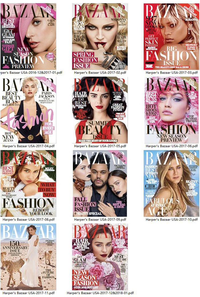 美国时尚芭莎杂志订阅《Harpers Bazaar》电子版PDF高清【2017年汇总11期】