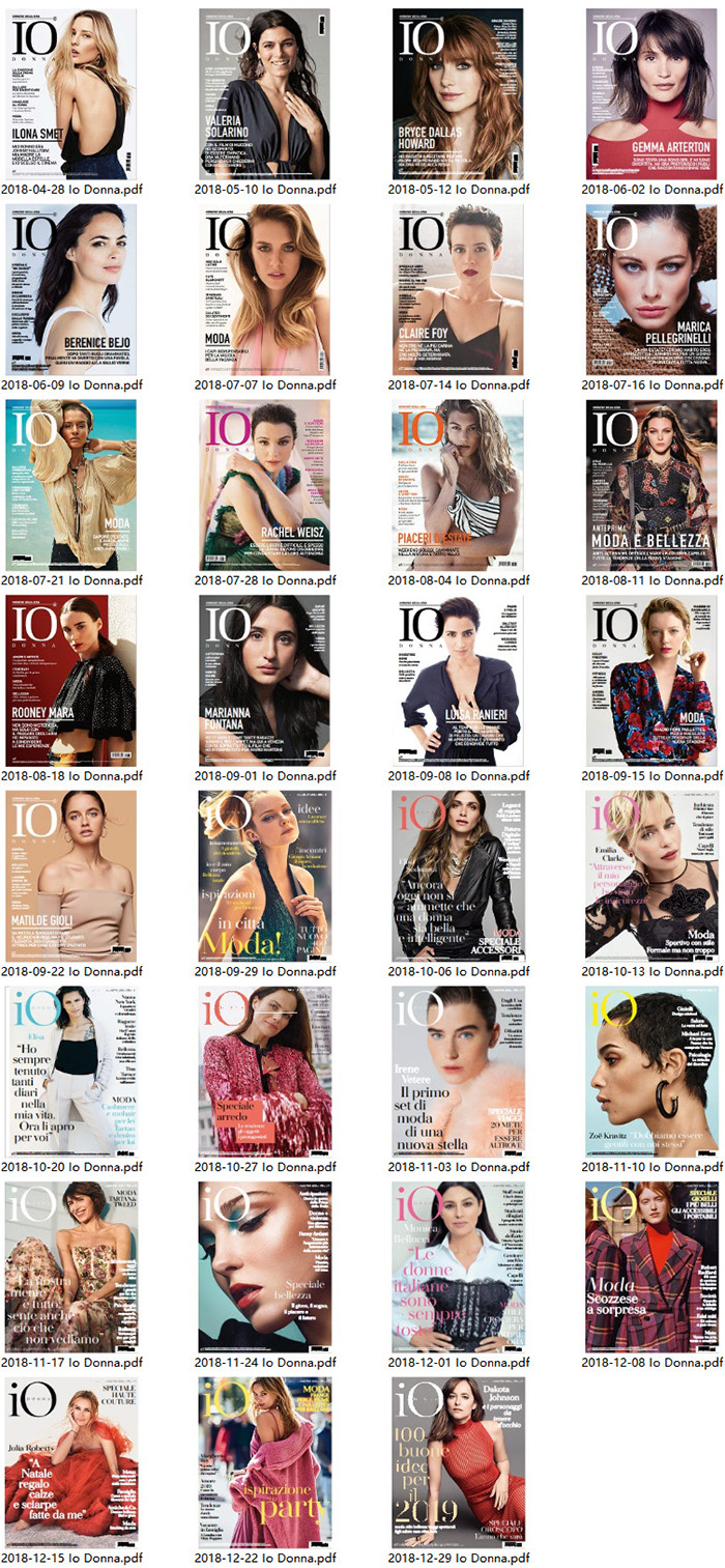 高端女性文化时尚杂志订阅电子版PDF 意大利《IO Donna》【2018年汇总31期】