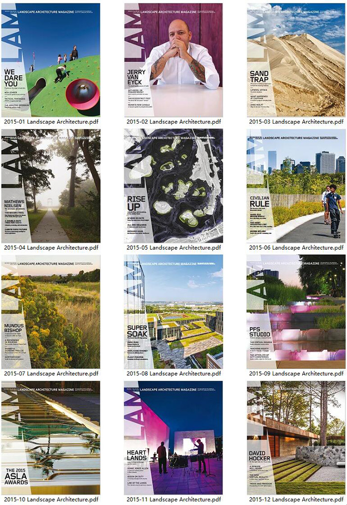 景观建筑设计杂志订阅电子版PDF 美国《Landscape Architecture》【2015年汇总12期】