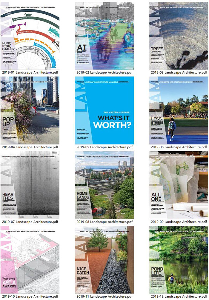 景观建筑设计杂志订阅电子版PDF 美国《Landscape Architecture》【2019年汇总12期】