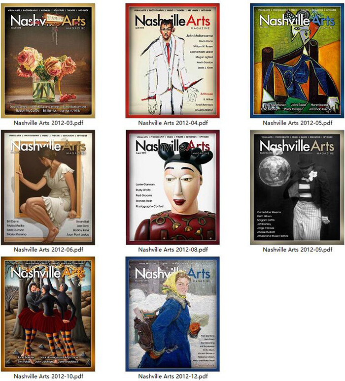 综合艺术杂志订阅电子版PDF 美国《Nashville Arts》【2012年汇总8期】