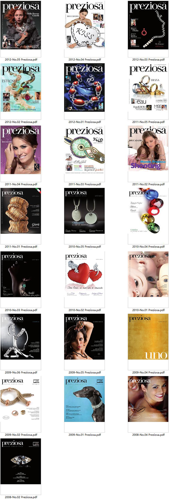 珠宝首饰时尚杂志订阅电子版PDF 意大利《Preziosa magazine》【2008-2012年汇总22期】