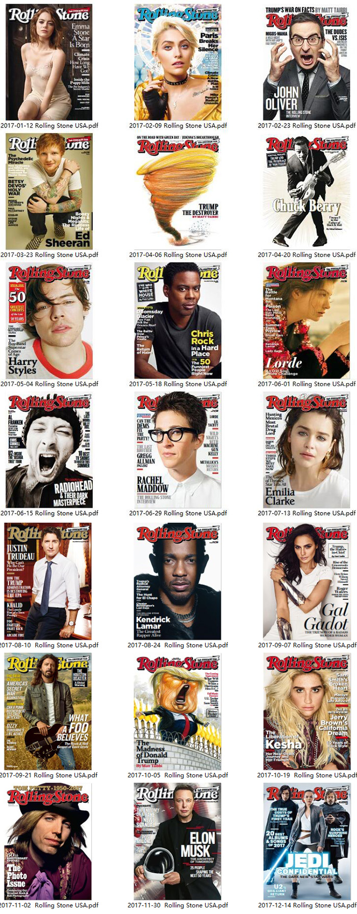 滚石音乐杂志订阅电子版PDF 美国《Rolling Stone》【2017年汇总21期】