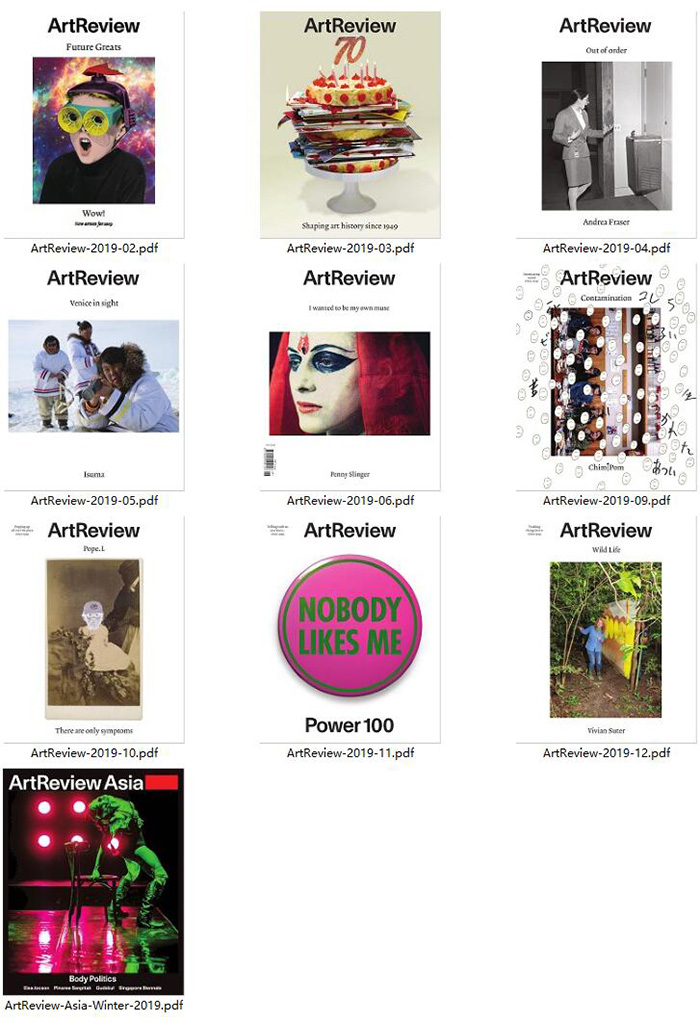 现代艺术杂志订阅电子版PDF 英国《ArtReview》【2019年汇总10期】