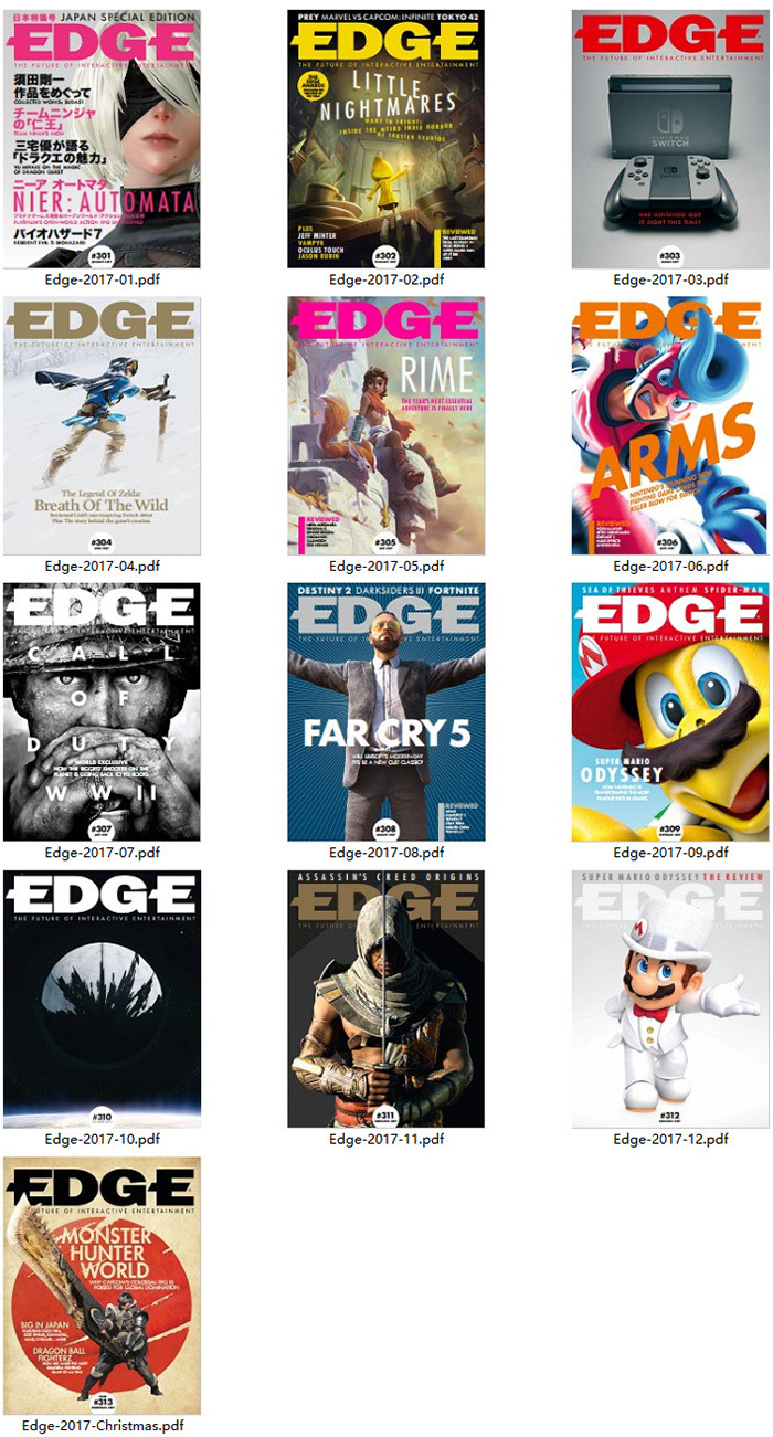跨平台视频游戏杂志订阅电子版PDF 英国《Edge》【2017年汇总13期】