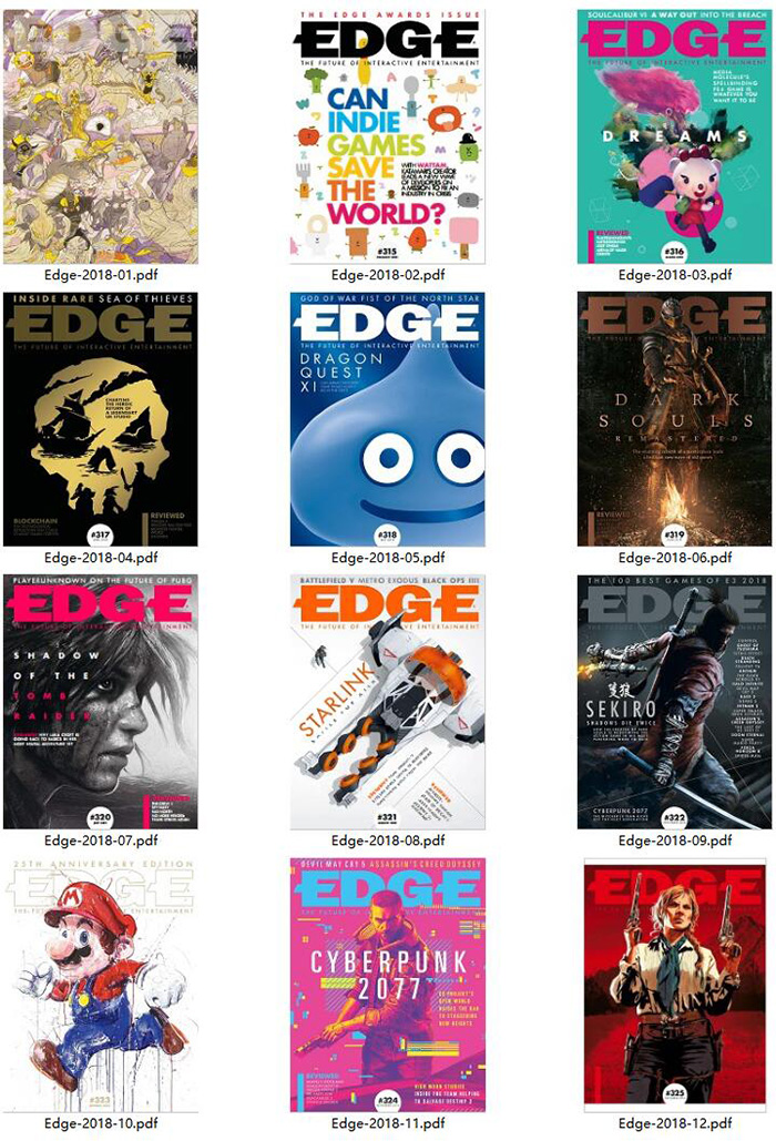 跨平台视频游戏杂志订阅电子版PDF 英国《Edge》【2018年汇总12期】