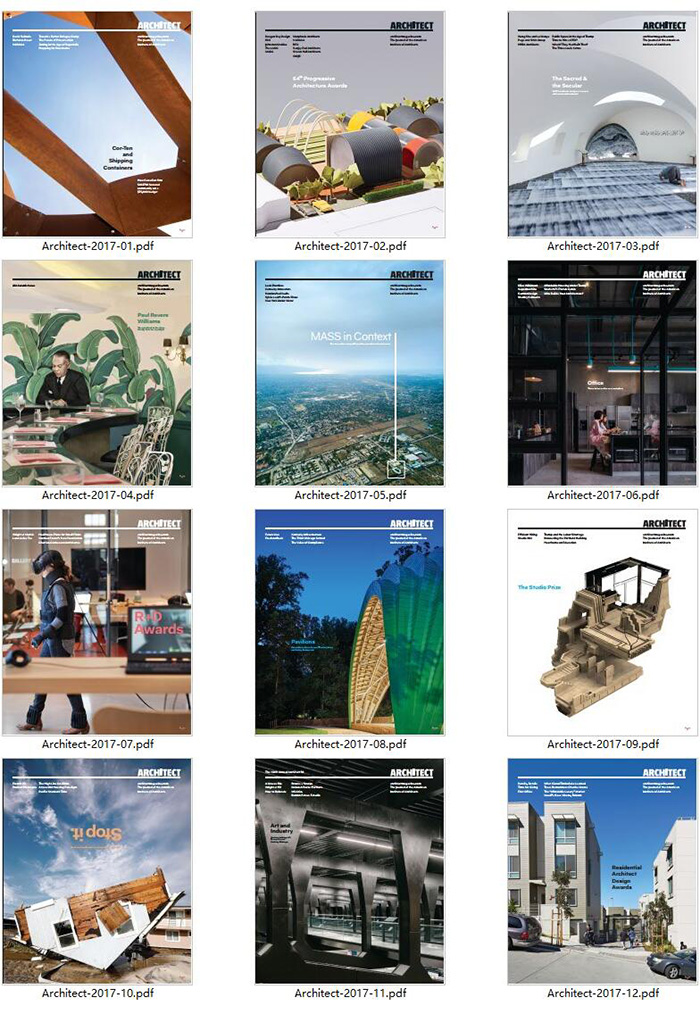 专业建筑设计杂志订阅电子版PDF 美国《Architect》【2017年汇总12期】
