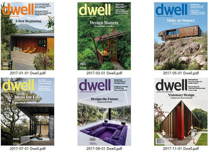 现代家居设计杂志订阅电子版PDF 美国《dwell》【2017年汇总6期】