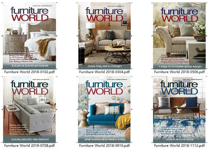 家具市场杂志订阅电子版PDF 美国《Furniture World》【2018年汇总6期】