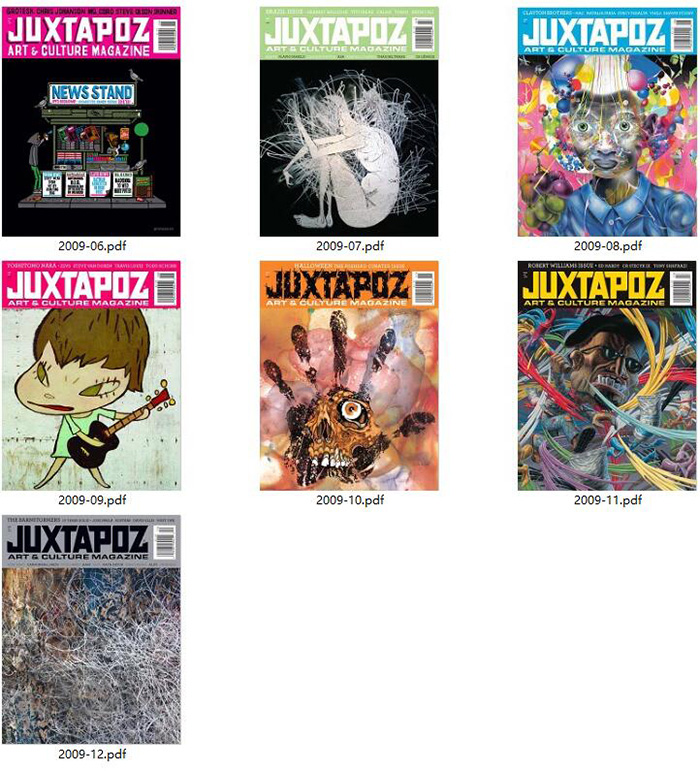 艺术展览杂志订阅电子版PDF 美国《Juxtapoz Art & Culture》【2009年汇总7期】