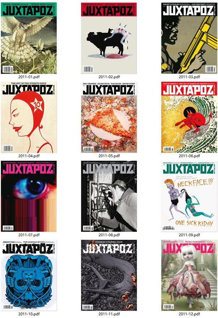 艺术展览杂志订阅电子版PDF 美国《Juxtapoz Art & Culture》【2011年汇总12期】