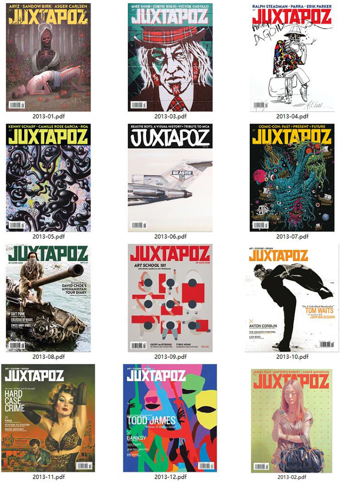 艺术展览杂志订阅电子版PDF 美国《Juxtapoz Art & Culture》【2013年汇总12期】