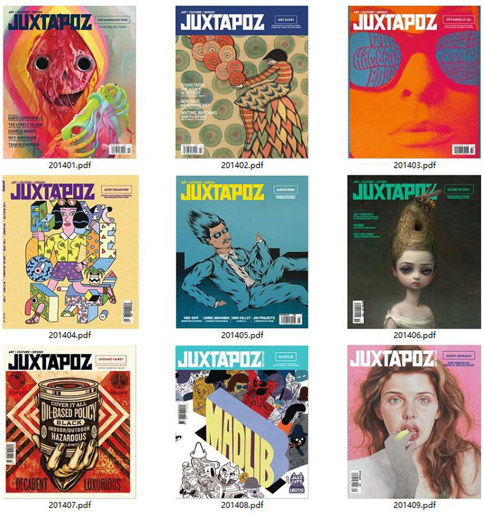 艺术展览杂志订阅电子版PDF 美国《Juxtapoz Art & Culture》【2014年汇总9期】