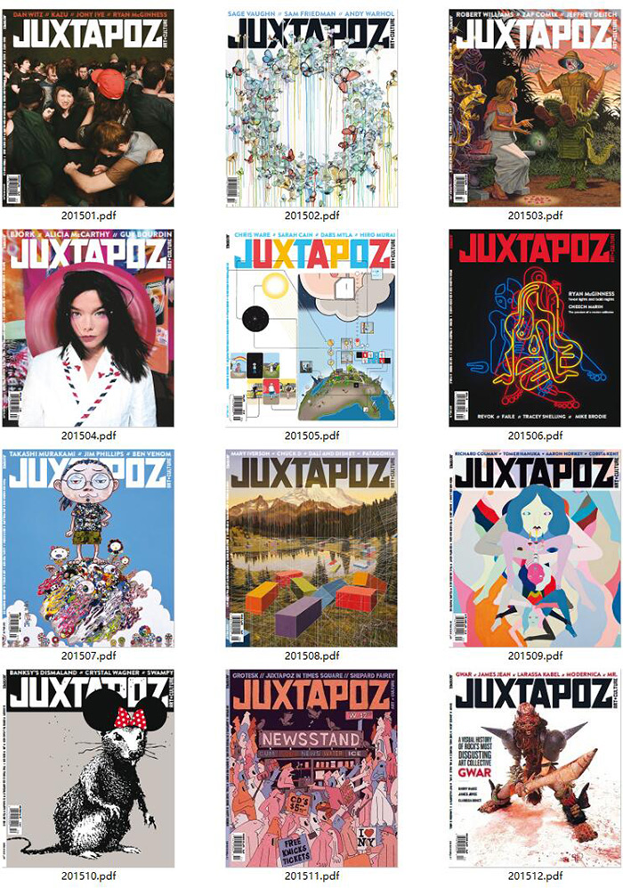 艺术展览杂志订阅电子版PDF 美国《Juxtapoz Art & Culture》【2015年汇总12期】