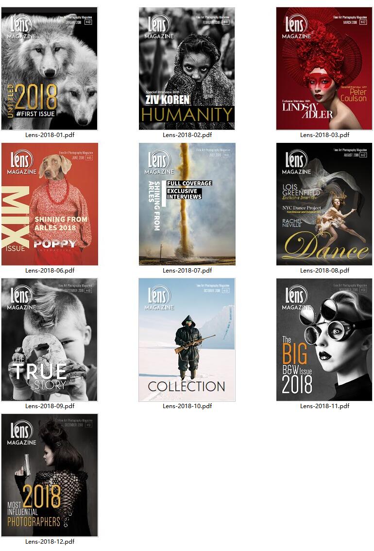 现代艺术摄影杂志订阅电子版PDF 美国《Lens Magazine》【2018年汇总10期】