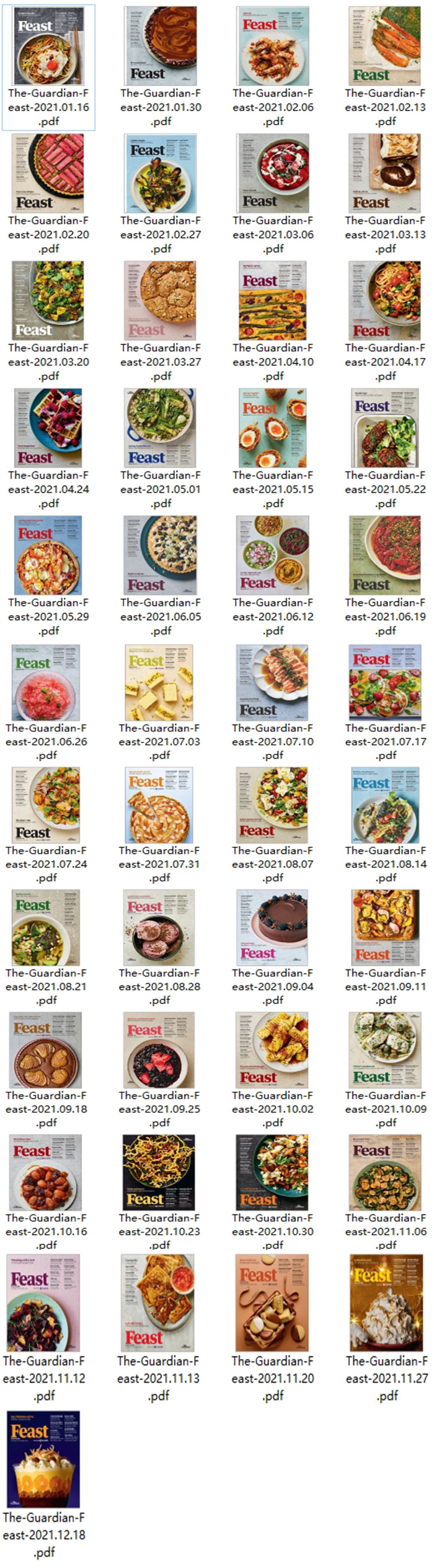 食谱美食杂志订阅电子版PDF 英国《Feast》【2021年汇总45期】